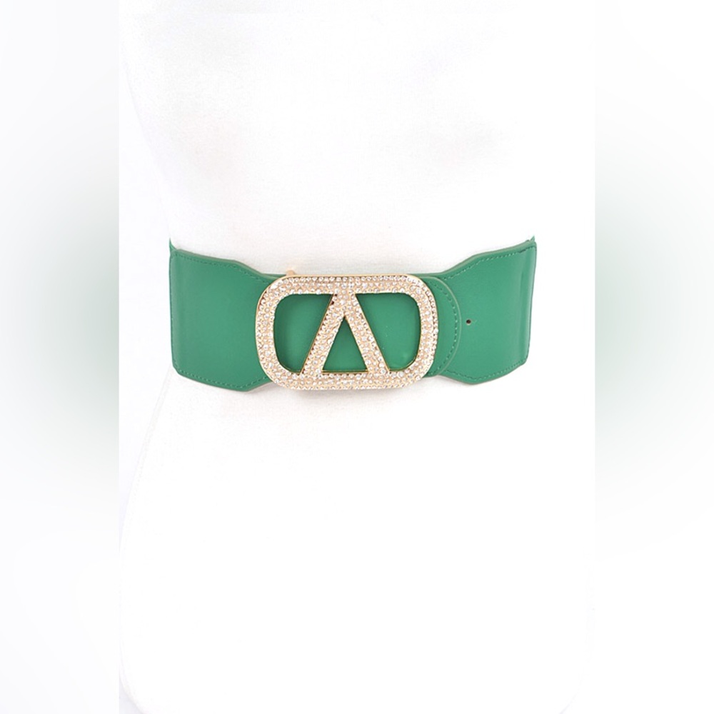 Plus Size Rhinestone Elastic Statement Belt - Picture 3 of 6